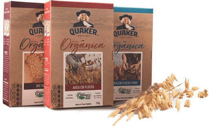 Linha Quaker Orgânica de Aveias